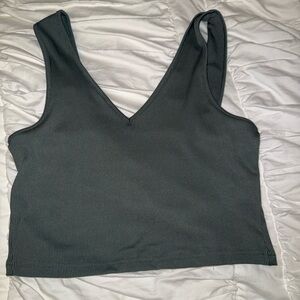 SHEIN Green Fitted Sleeveless Crop Tank